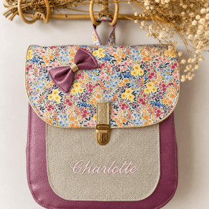 Sac à dos personnalisé : Violette – Fleurs champêtre