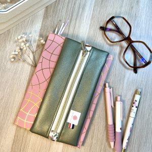 Trousse agenda personnalisée : Mariette - Simili kaki