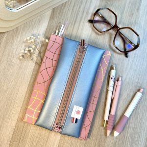 Trousse agenda personnalisée : Mariette - bleu ciel
