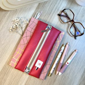 Trousse agenda personnalisée : Mariette - Simili rouge