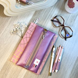 Trousse agenda personnalisée : Mariette - Simili violet