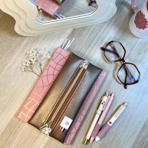 Trousse agenda personnalisée : Mariette - Simili Marron