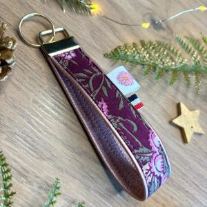 Porte clef : Lisette - simili vieux rose - pierre antique