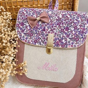 Sac à dos personnalisé : Marguerite - Liberty violet