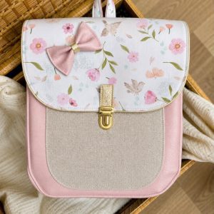 Sac à dos personnalisé : Georgette – Fleur pastel