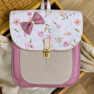 Sac à dos personnalisé : Violette – Fleur pastel