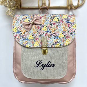 Sac à dos personnalisé : Georgette – Fleurs champêtre