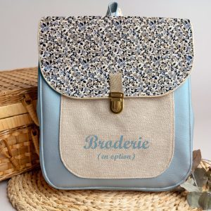 Sac à dos personnalisé : Capucine – Liberty bleu