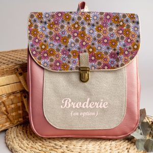 Sac à dos personnalisé : Marguerite – Fleurs 70s