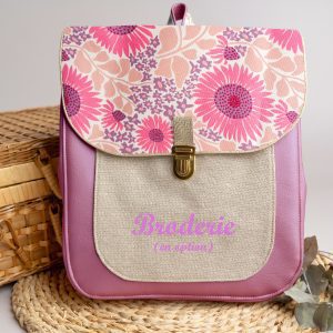 Sac à dos personnalisé : Violette – Pink tournesol