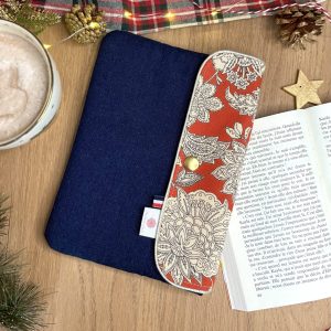 Pochette à livre personnalisé :  Henriette - Jean - terre de Sienne